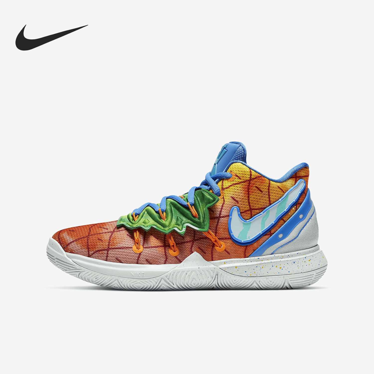 Nike/耐克正品Kyrie5 x欧文5菠萝屋海绵宝宝大童篮球鞋CJ7227-800-图0