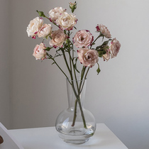 ins wind glass vase pendulum pieces living-room floral floral superior cream medieval minimalist transparent water raising hydropony flowers