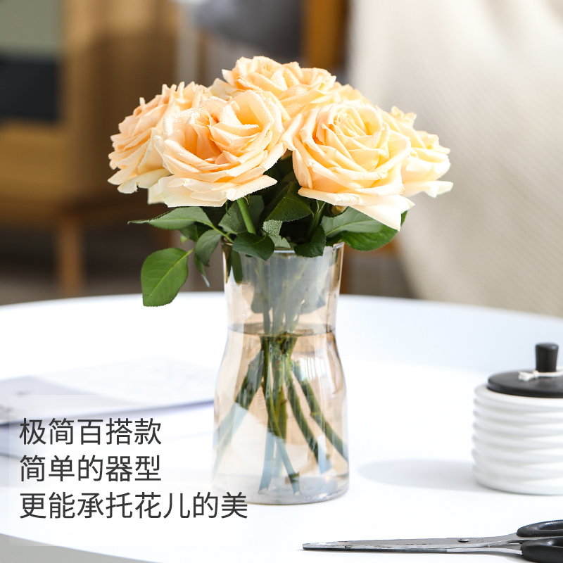 北欧ins风珠光透明幻彩手工玻璃小花瓶 热品库 性价比省钱购