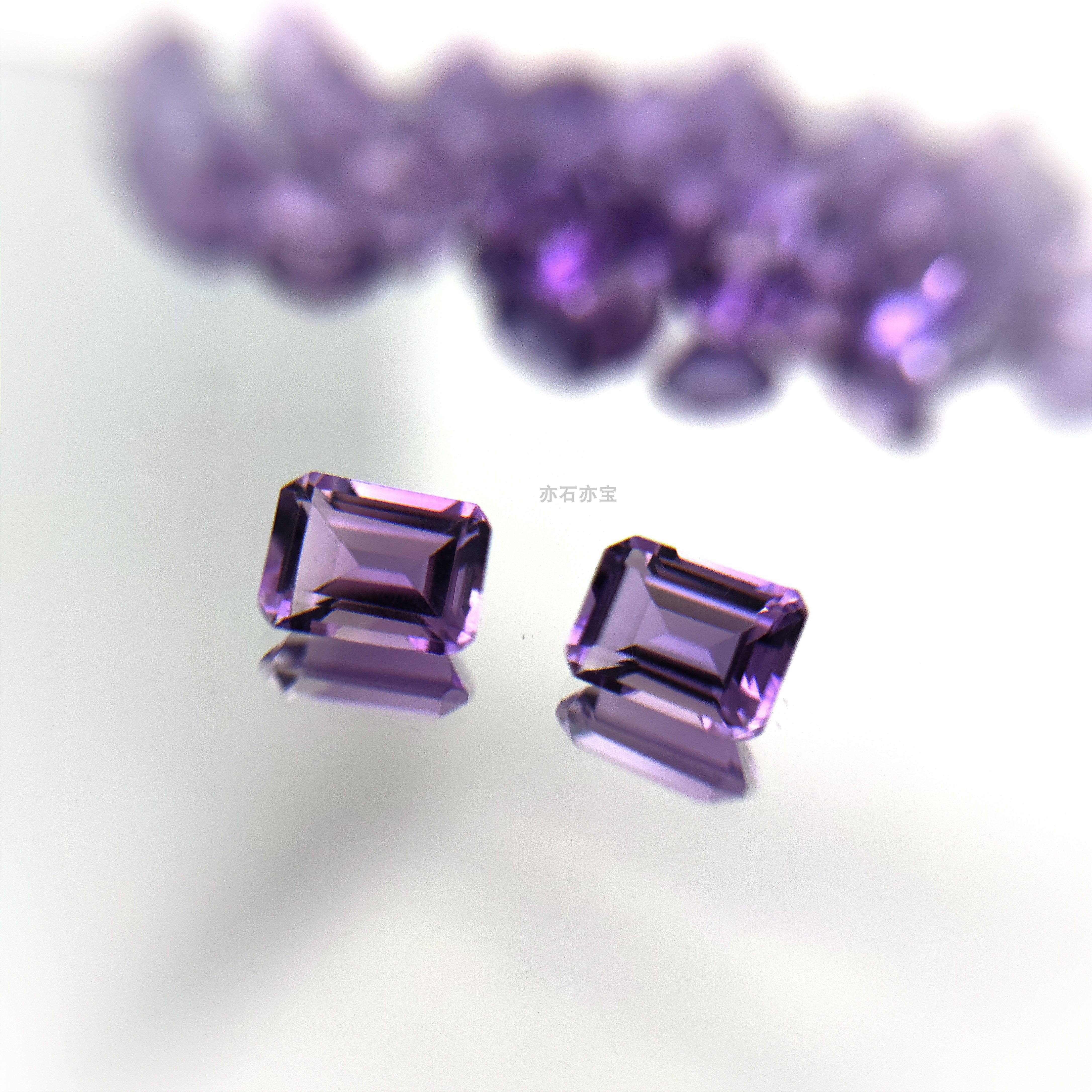 天然紫水晶裸石刻面小八角心形公主方肥三角银耳钉戒指吊坠戒面,淘宝优惠券,粉丝福利购,淘宝优惠卷