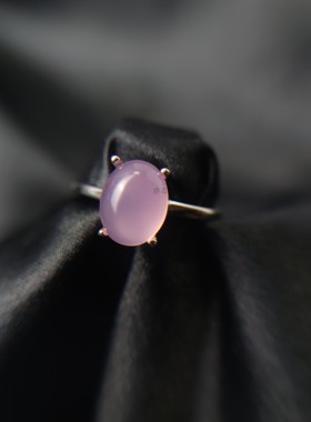 轻奢S925纯银女椭圆简约戒指韩版