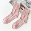 Women's bamboo fiber solid color elastic soft mid-tube socks
