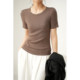 Youkesi women's ribbed solid color slim short-sleeved summer style