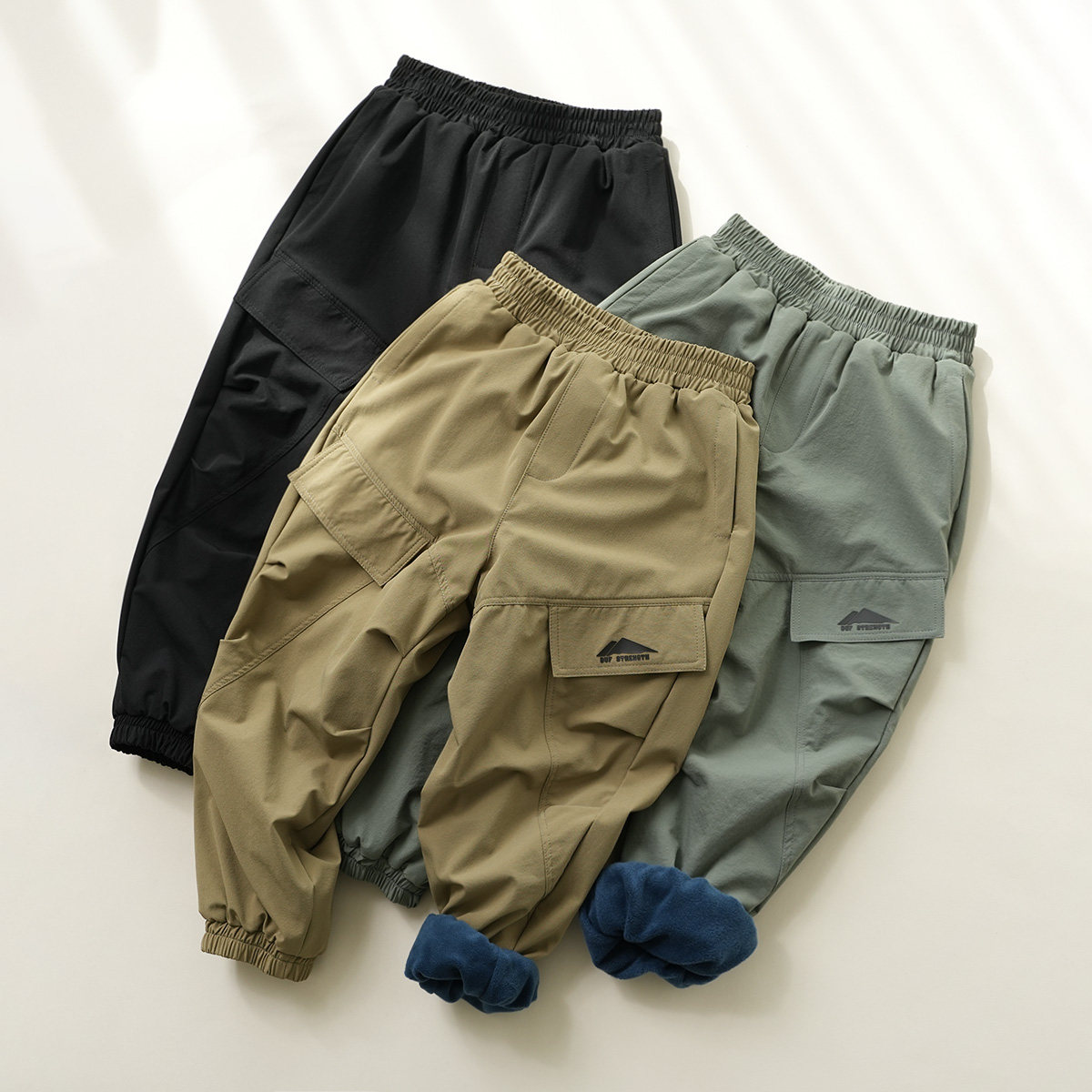 儿童加绒工装裤 男童女童保暖收口休闲裤 中大童长裤 秋冬款童装,淘宝优惠券,粉丝福利购,淘宝优惠卷