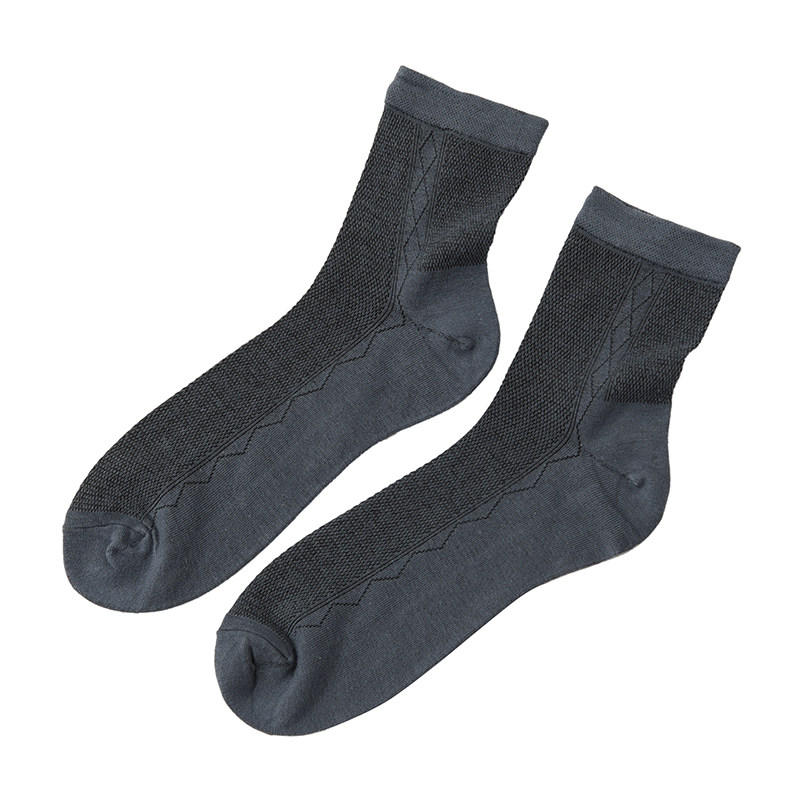 Mid-calf socks bamboo paddle fiber breathable men's socks thin