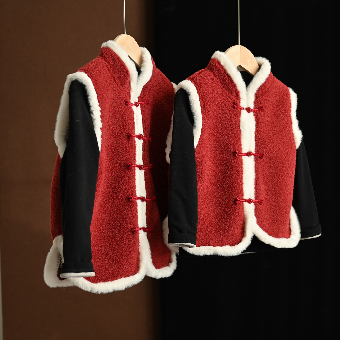 新年装 儿童仿羊羔绒马甲 男童女童国风盘扣坎肩 中童 秋冬款,淘宝优惠券,粉丝福利购,淘宝优惠卷