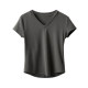 EcoCos ແມ່ຍິງຄໍ V ແຂນສັ້ນສັ້ນບ່າ T-Shirt Summer