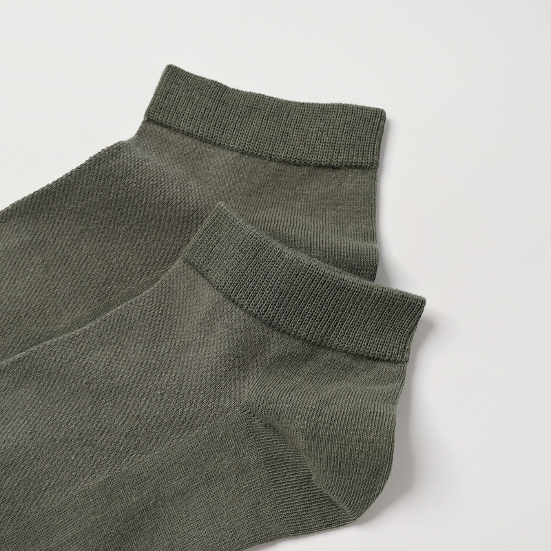 三双装 男士纯棉薄款网眼袜 纯色弹力棉袜短筒袜 夏款 - 图1