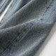 Jeans Rhinestone ຂອງແມ່ຍິງ Retro ຊັກຜ້າຝ້າຍຍາວ