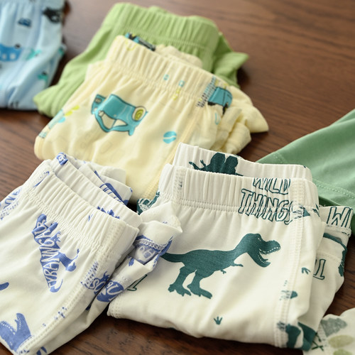 50支兰精莫代尔两条装 儿童平角内裤 男童薄款底裤 中大童四季款 - 图1