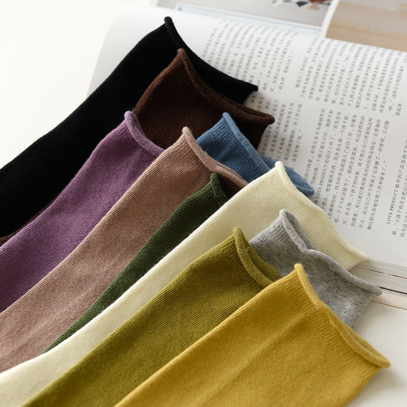 澳洲长绒棉 素雅纤细脚踝女士精梳棉纯色堆堆袜弹力 中筒袜,淘宝优惠券,粉丝福利购,淘宝优惠卷