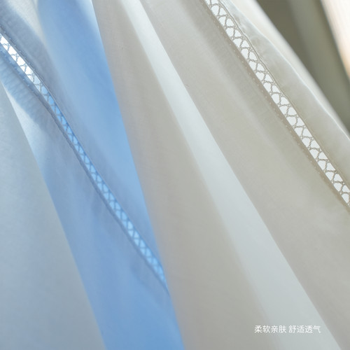 100g纯棉女士翻领长袖衬衫 圆弧下摆宽松简约纯色衬衣 春款 女装K - 图3