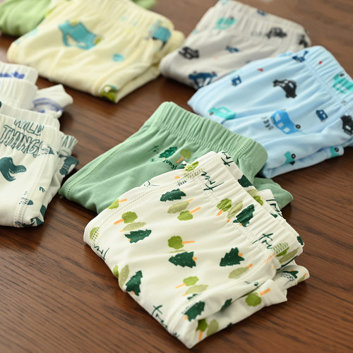 50支兰精莫代尔两条装 儿童平角内裤 男童薄款底裤 中大童四季款 - 图0