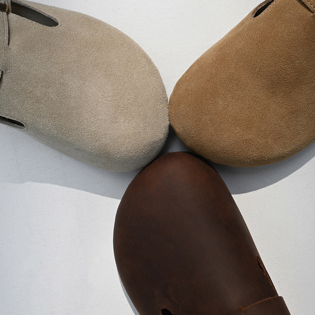 全包勃肯鞋 头层牛皮真皮复古疯马皮软木平底轻便圆头大头鞋女鞋k,淘宝优惠券,粉丝福利购,淘宝优惠卷