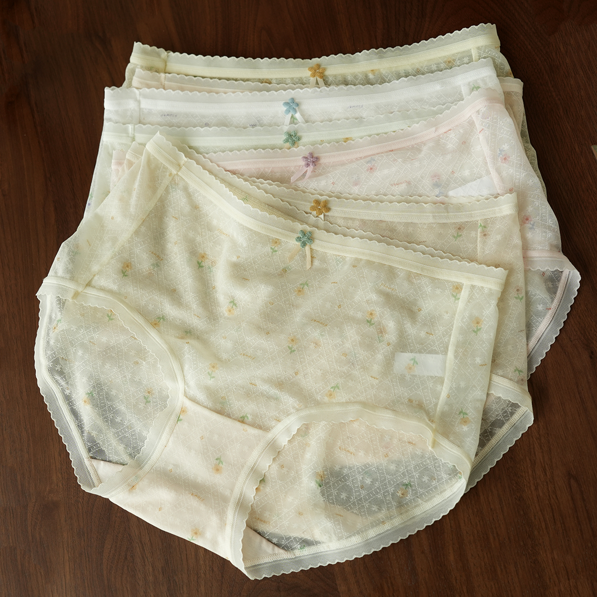 女士蕾丝内裤 薄款中腰性感网纱半透明三角底裤 夏季款,淘宝优惠券,粉丝福利购,淘宝优惠卷