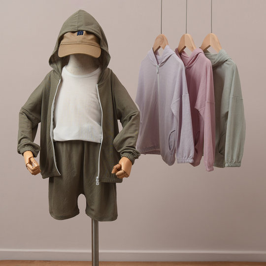 儿童薄款连帽外套 男女童空调服夏凉上衣  山东网店 童装