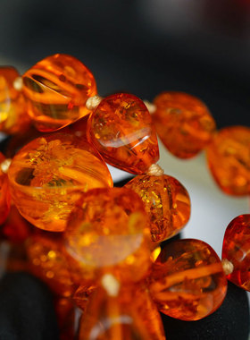 绝版日本产手工打磨天然老蜜蜡琥珀花珀项链精美首饰手链复古个性