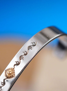 全新日本潮流银饰品牌ARIZPONA纯银18K纯金手链手镯手工艺术复古