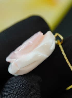 18K金宝石项链吊坠花朵花卉女神