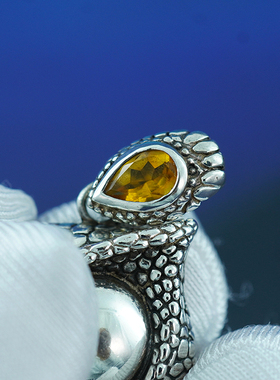 M-BROS纯银龙之眼鳞纹宝石项链