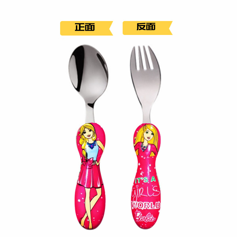 美国Eat4Fun怡饭儿童餐具勺不锈钢勺子盘小孩汤宝宝勺叉子食品级 - 图2