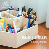 Little new and Beta-To love the children who love the painting are all hand-polished imported beech wood pencil case containing