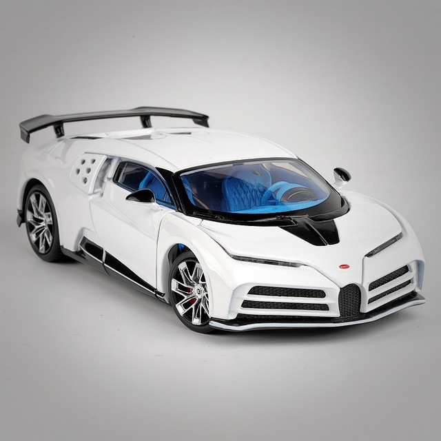 JKM 1 32 Bugatti EB110 alloy car model static collection ornament sound and light open door boy toys