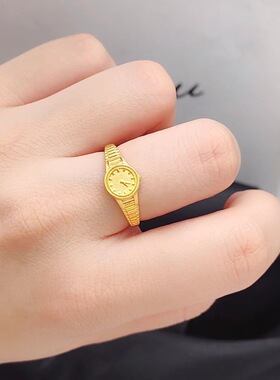 仿沙金女铜镀金时尚520戒指