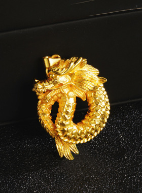 项链生肖龙男女镀金编绳可调节