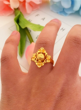 戒指包邮新款欧币镀金转运珠