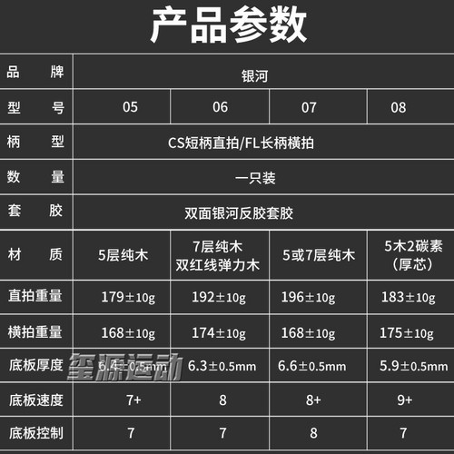 银河乒乓球拍5星儿童兵乓球拍6学生乒乓拍八星8星7星五星六星单拍 - 图1