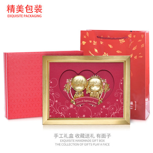结婚礼物新人闺蜜姐妹创意定制金箔画小众摆件新婚礼品轻奢纪念品 - 图3