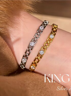 聊表心意 | S925银镀金金属表带重工复古时尚经典百搭纯银手链