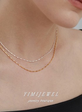 波光粼粼感！纯银精致百搭素链