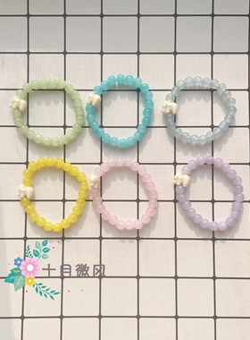 金玟庭aespa winter同款念珠小象琉璃手串弹力简约百搭爱与和平