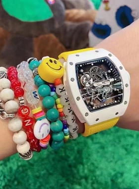 权志龙GD范世琦同款笑脸彩虹夜光弹力绳手链手环饰品欧美个性ins