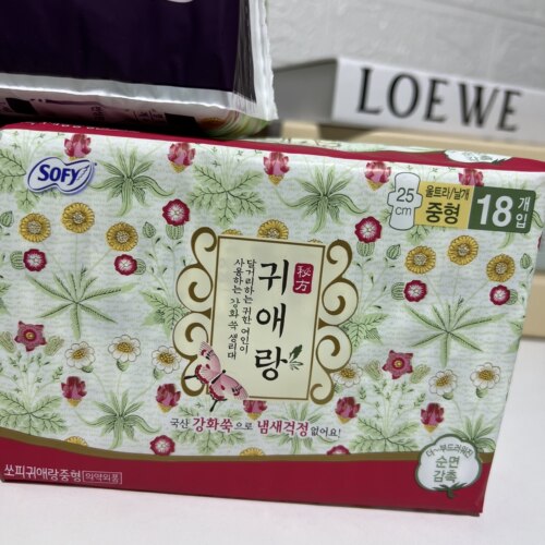 韩国LG贵爱娘中草药卫生巾姨妈巾日用夜用套装组合套装贵艾朗绵柔 - 图3