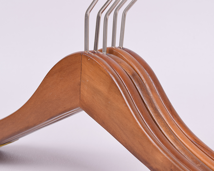 服装店实木儿童衣撑童装衣服架韩版复古色小孩衣挂厂家让利促销中 - 图0