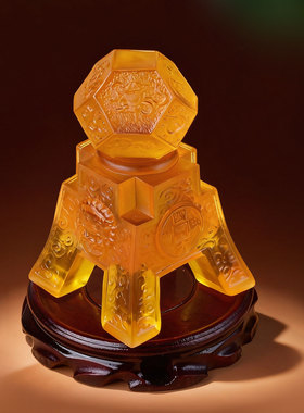 玲珑财宝乾坤仪琉璃摆件