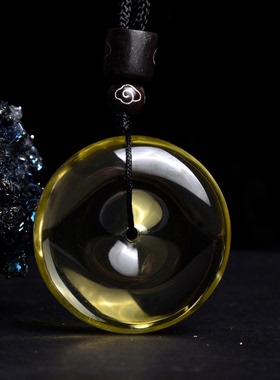 天然黄水晶平安扣吊坠