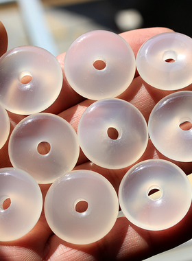 天然白玉髓平安扣挂件吊坠