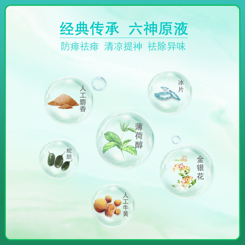 六神经典款195ml老式大瓶花露水 联购家居花露水