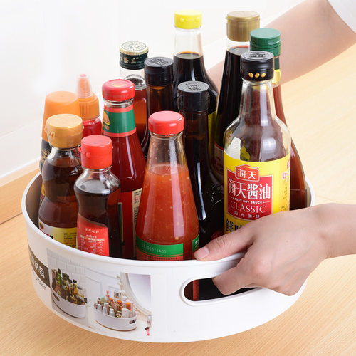 调料置物架旋转调料架厨房收纳盒调料品神器省空间多功能整理转盘 - 图0