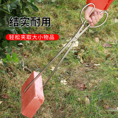 火钳子加长垃圾夹家用火剪夹烧火钳不锈钢铁钳夹碳夹子工具煤球长 - 图2