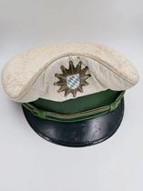 Vintage Europe Naughty German Antique Genuine Leather Police Navy Cap Diameter 24cm