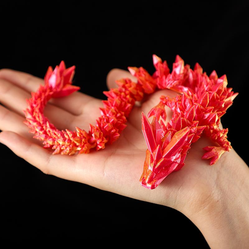 3D printed luminous dragon crystal dragon simulation model animal doll ornaments creative educational toys children's decorations