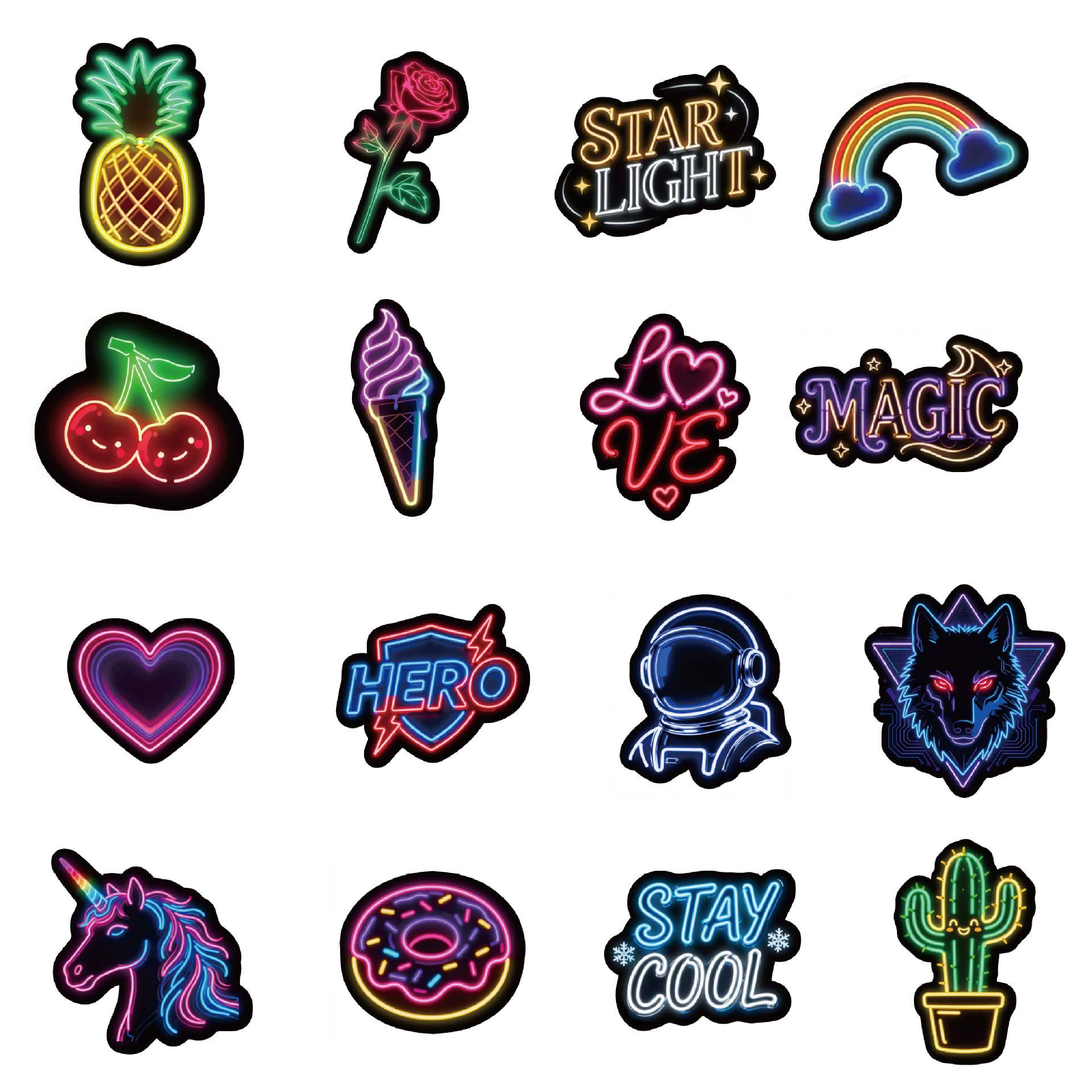 Neon stickers, colorful personalized creative handbook stickers