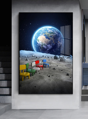 星空宇宙巨幅轻奢晶瓷画