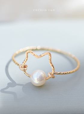 原创设计猫咪包金关节戒指环