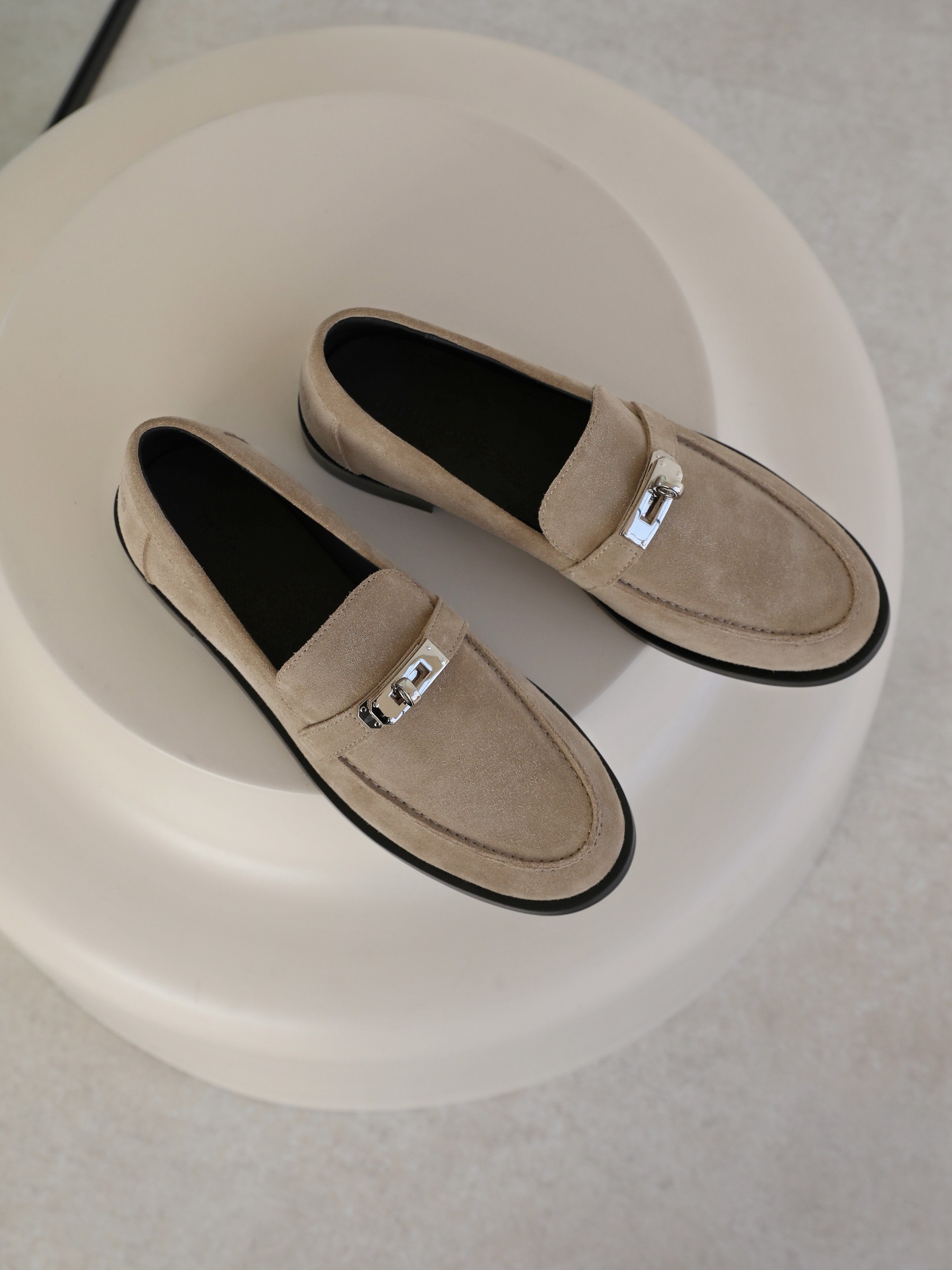 InkingPot彭姐 复古圆头真皮平底舒适乐福鞋女单鞋绒面小皮鞋秋季,淘宝优惠券,粉丝福利购,淘宝优惠卷